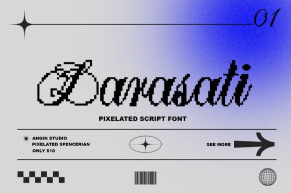 Larasati Pixelated: Spencerian Script with a Digital Edge