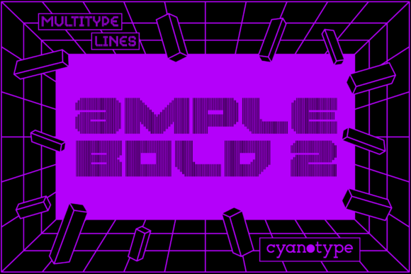 MultiType Lines Ample Bold 2: A Pixelated Font with Modern Edge