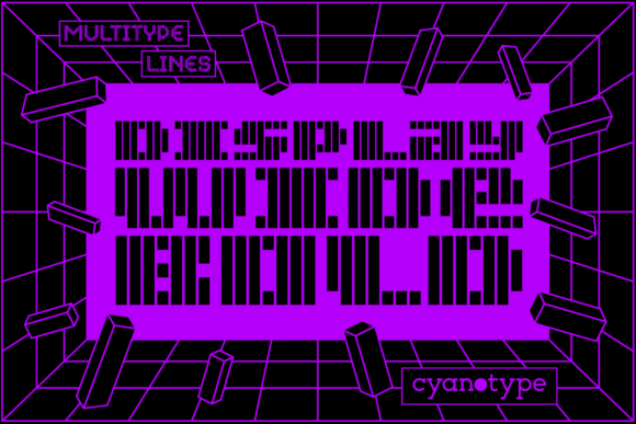MultiType Lines Display Wide Bold: The Pixelated Typeface for Impact