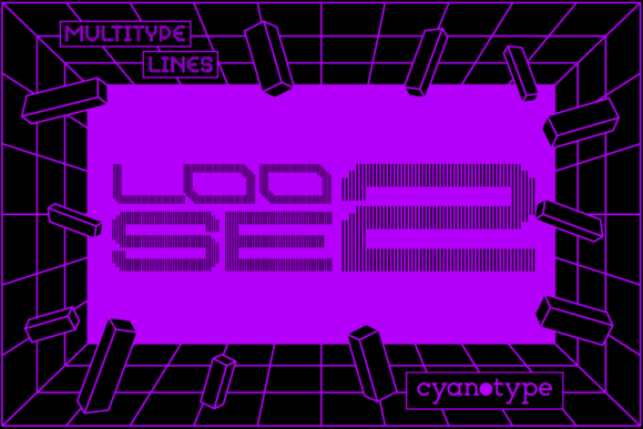 MultiType Lines Loose 2: A Pixelated Font for Bold Designs