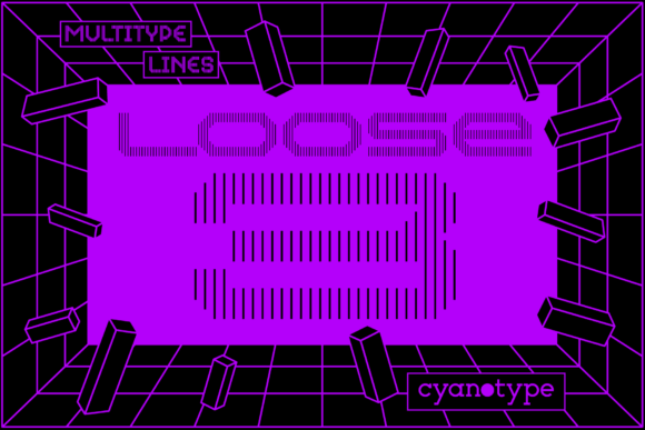 MultiType Lines Loose 3: A Pixelated Font for Edgy Designs