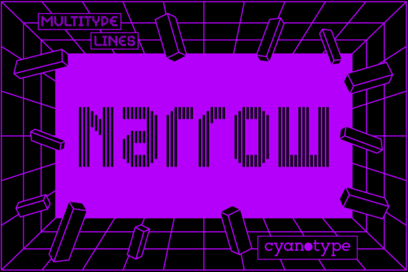 MultiType Lines Narrow: A Cool, Distorted Pixel Font