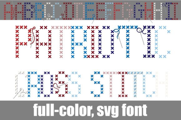 Patriotic Cross Stitch: A Font with Folk-Art Soul