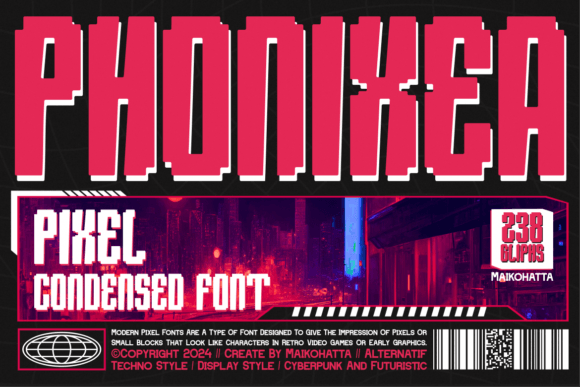 Phonixea - Pixel Condensed: A Future-Forward Display Font